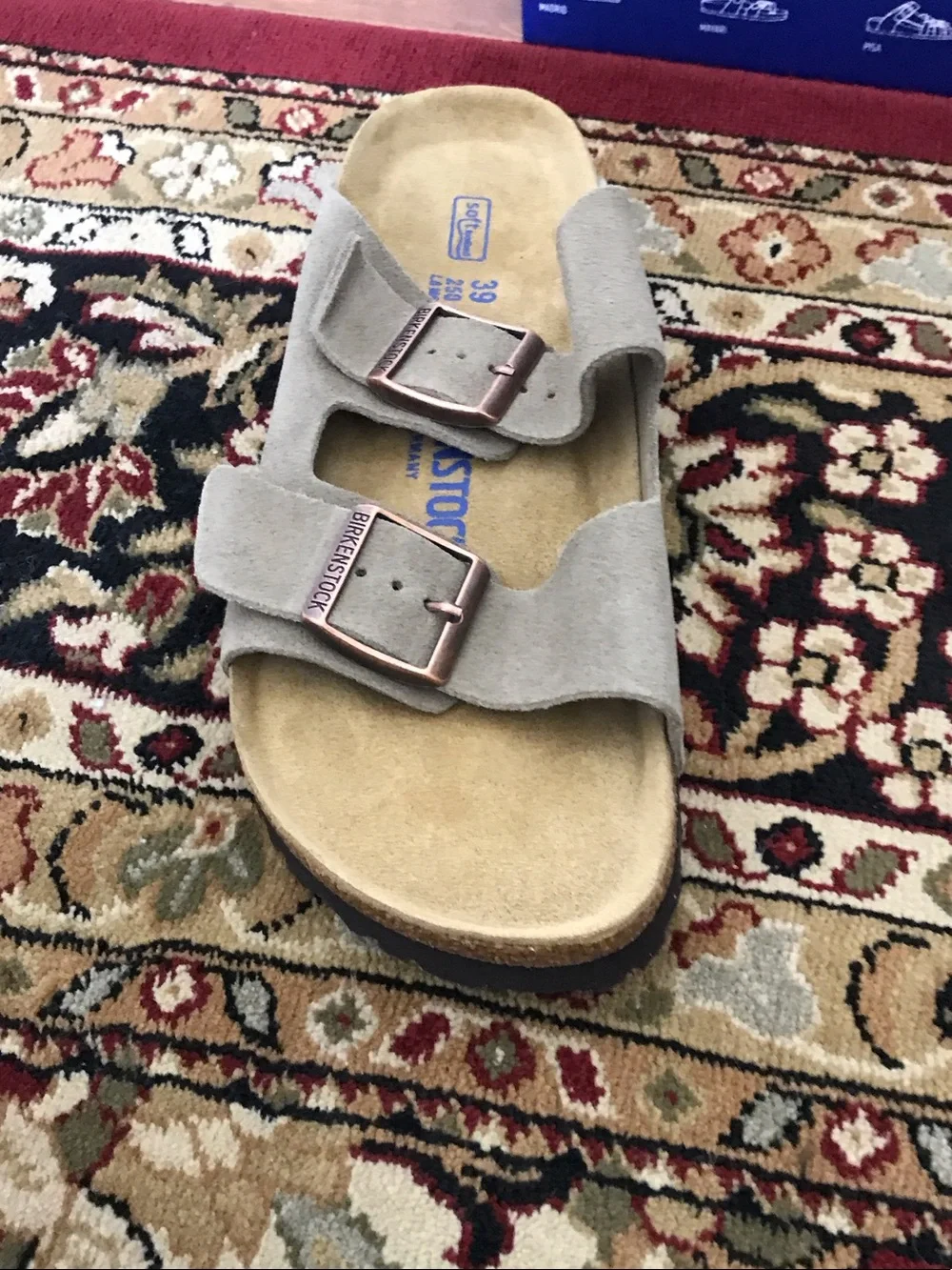 Birkenstock Men’s Arizona Suede Sandals in Taupe